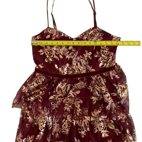 Jewel Badgley Mischka Tiered Metallic Tulle Midi Dress - Picture 11 of 13